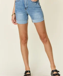 Alternative view of Judy Blue Full Size Tummy Control High Waist Denim Shorts