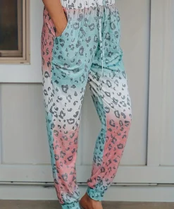 Alternative view of Drawstring Leopard Pants with Pockets