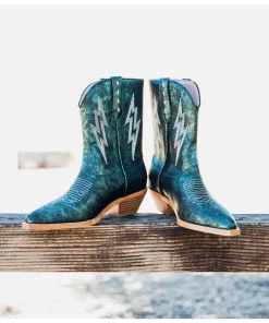 Bowie Metallic Boot in Teal